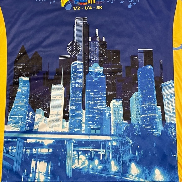 Rhythm and Blues - Dallas 5K Run - Finish Strong Men's Athletic Shirt - Sz XL - Picture 5 of 14